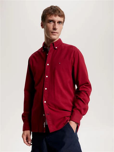 Camicia Twill di cotone rosso 